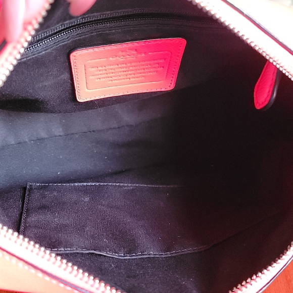 Coach Mini Bennet Satchel Neon Pink Crossgrain Leather 2-way Bag #F34697 - Picture 14 of 16